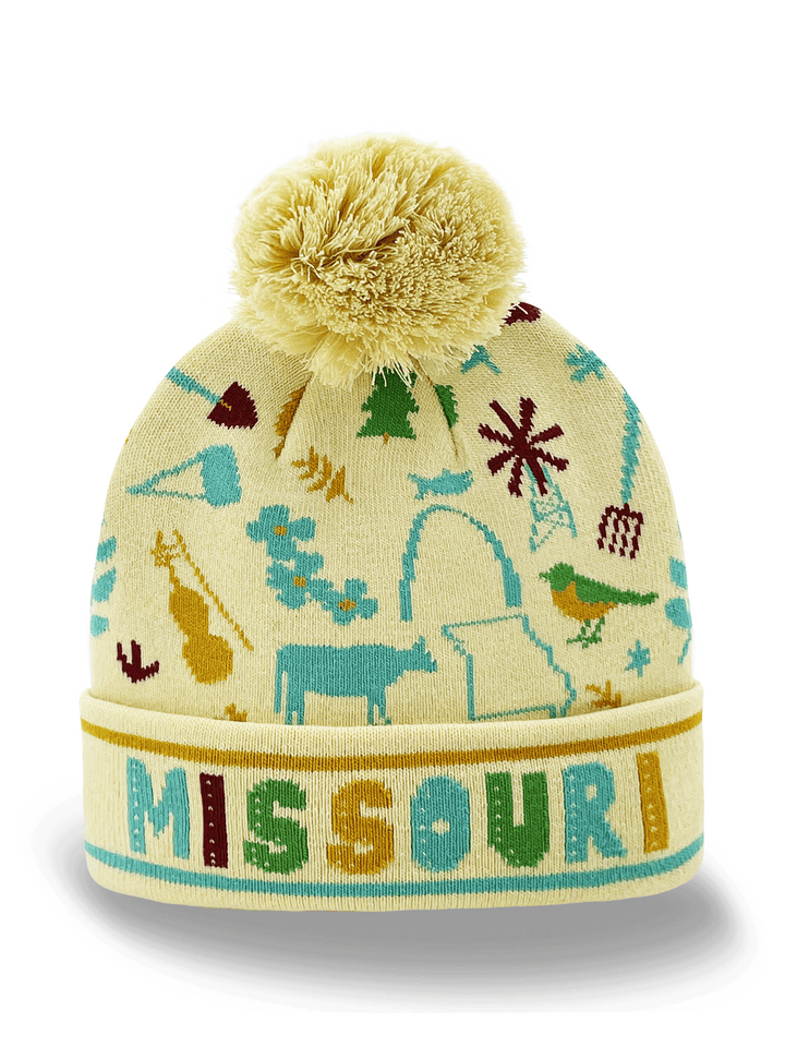 Missouri State Knit Beanie Hat with Pom Pom | Arch Nature Travel Gift