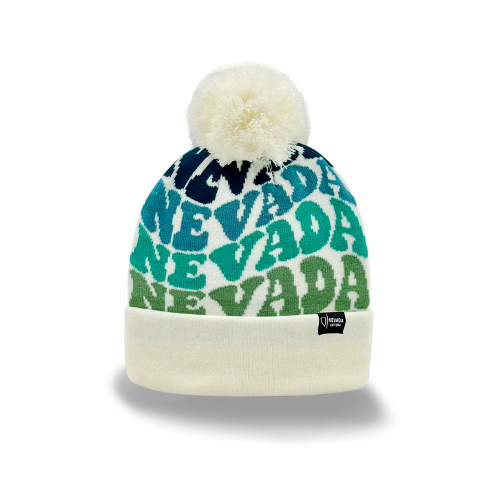 NEVADA Colorful Knit Pom Pom Beanie - Retro Warm Winter Hat