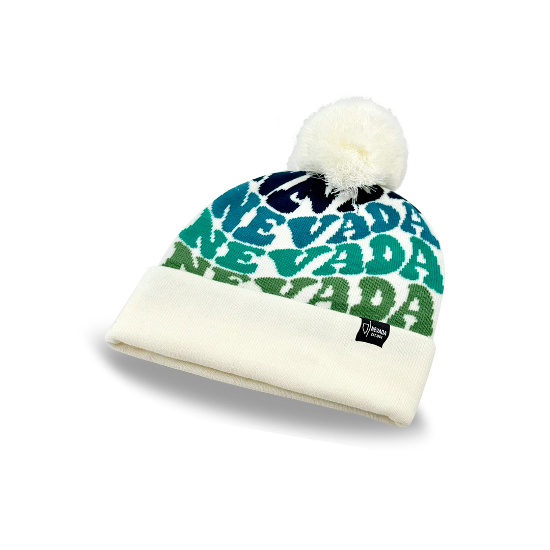 NEVADA Colorful Knit Pom Pom Beanie - Retro Warm Winter Hat
