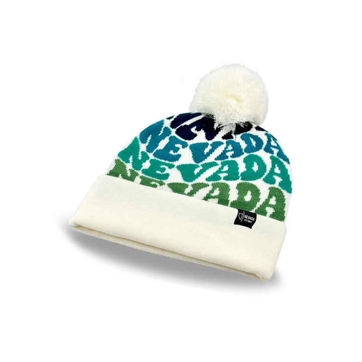 NEVADA Colorful Knit Pom Pom Beanie - Retro Warm Winter Hat