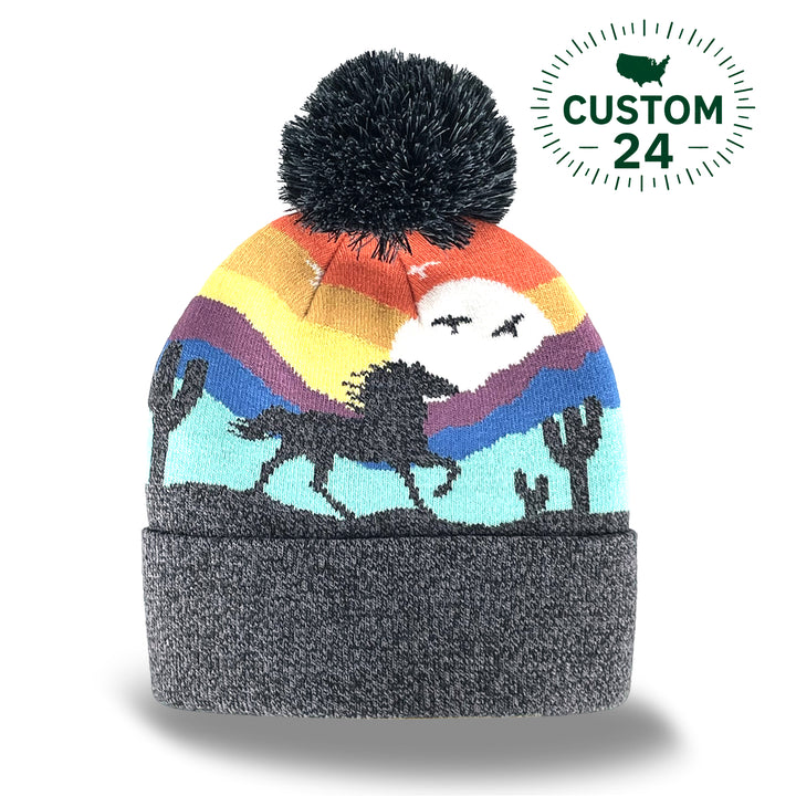 Wild Horse Kids Beanie Hat – Colorful Knit Winter Hat for Little Adventurers