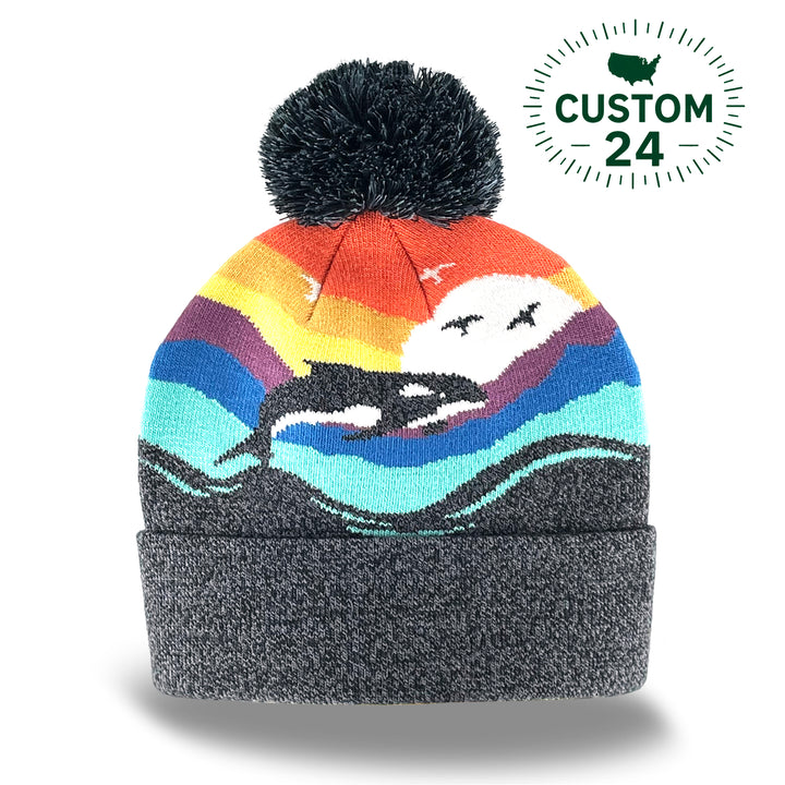 Orca Kids Beanie Hat – Colorful Knit Winter Hat for Little Ocean Explorers