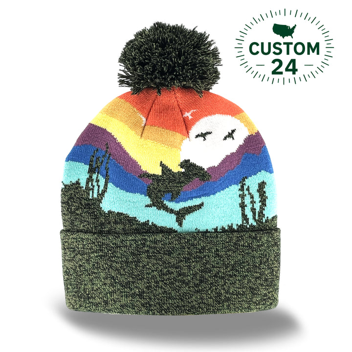Kid Shark Pom Beanie Warm Winter Knit Hat for Ocean Adventure