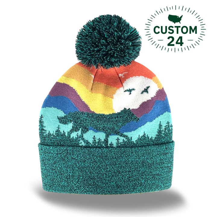 Gray Wolf Kids Beanie Hat – Warm Winter Knit Hat for Outdoor Adventure