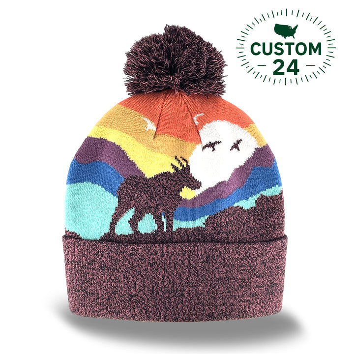 Kid Pronghorn Pom Beanie Warm Winter Knit Hat for Outdoor Adventure