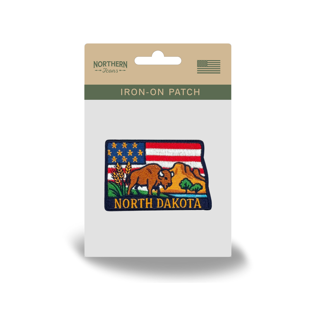 North Dakota Reflecting State Icons Low Profile Garment Wash Cotton Baseball Caps Mens Womens