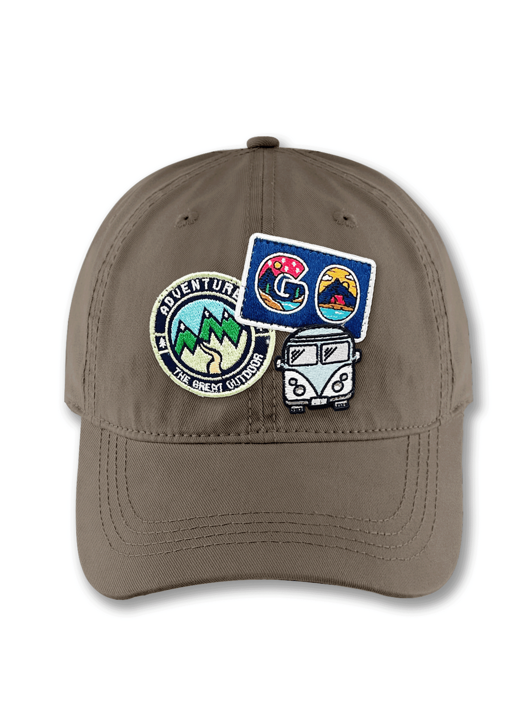 Adventure Road Trip Embroidered Patch Baseball Cap – Camper Van Mountain Travel Dad Hat Gift for Explorers