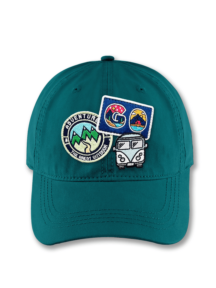 Adventure Road Trip Embroidered Patch Baseball Cap – Camper Van Mountain Travel Dad Hat Gift for Explorers