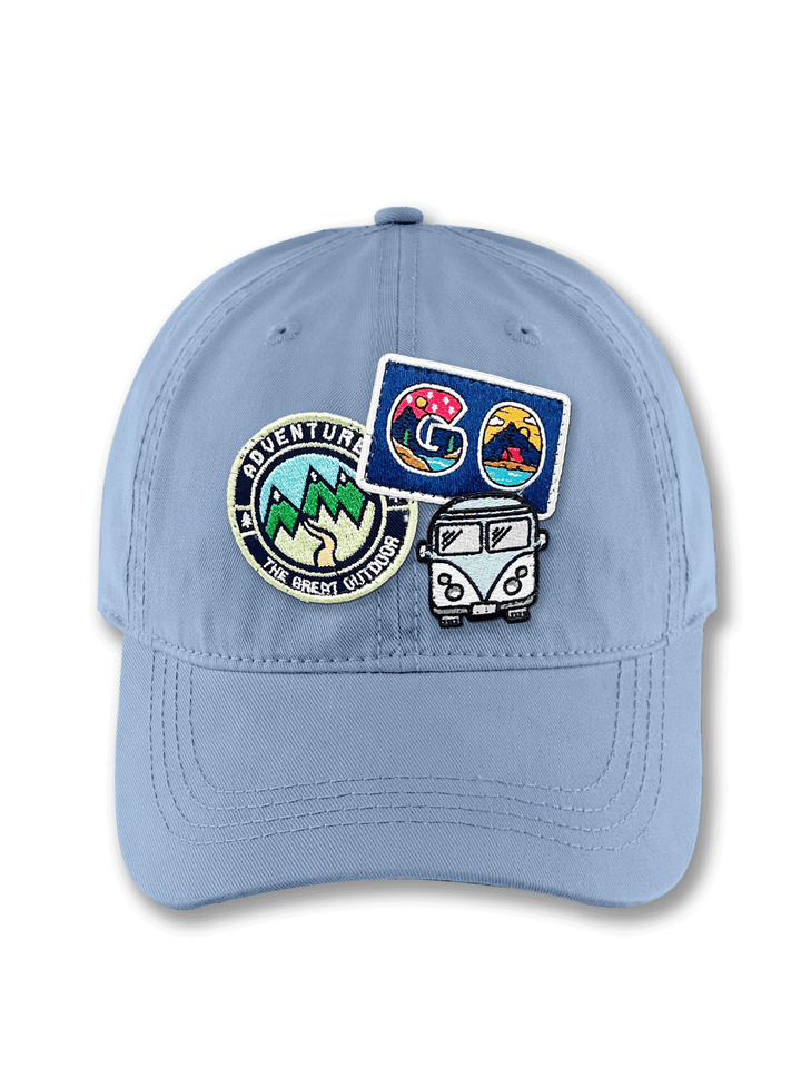 Adventure Road Trip Embroidered Patch Baseball Cap – Camper Van Mountain Travel Dad Hat Gift for Explorers