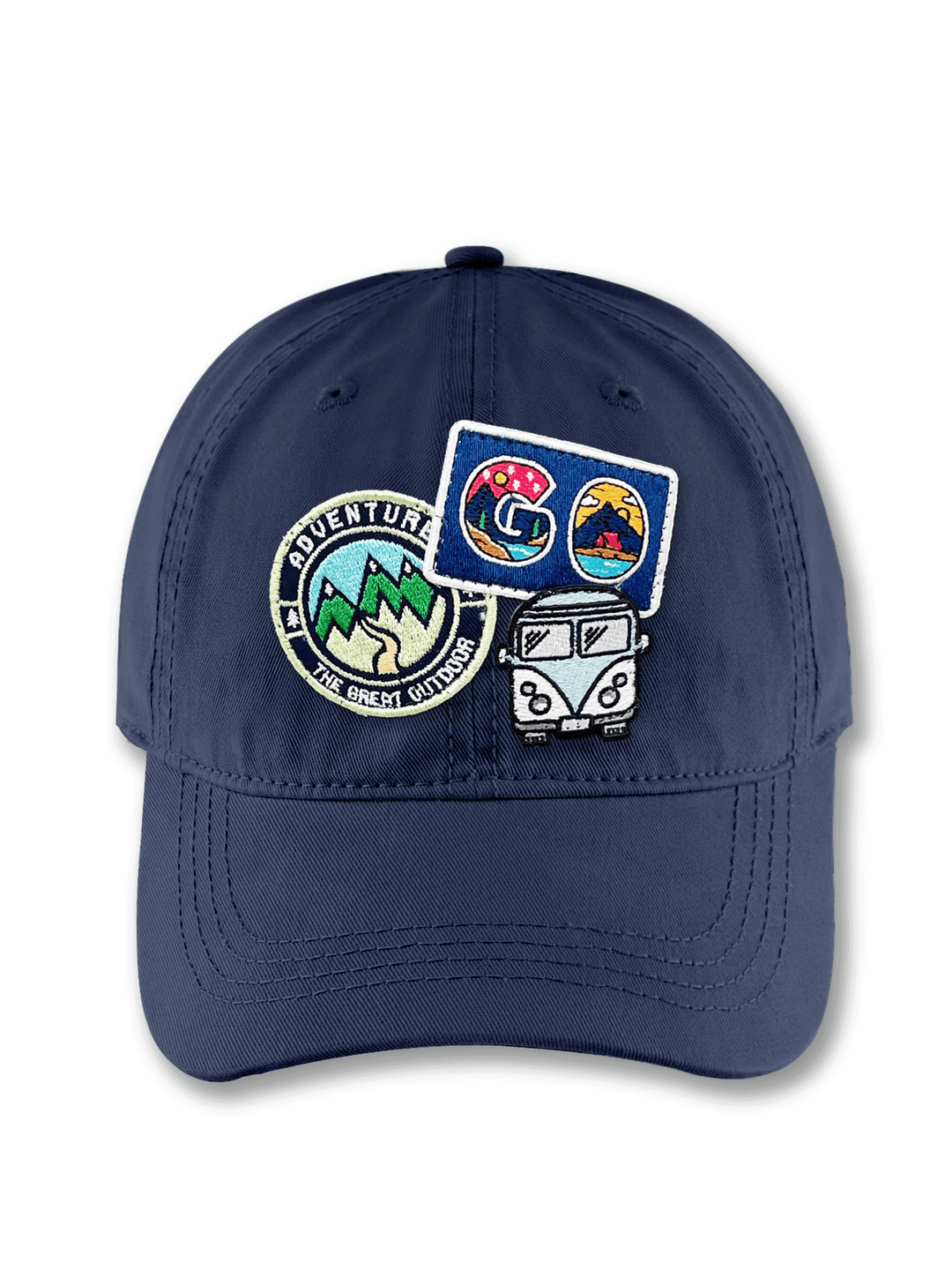 Adventure Road Trip Embroidered Patch Baseball Cap – Camper Van Mountain Travel Dad Hat Gift for Explorers