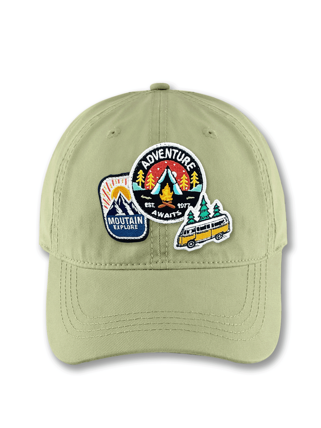 Adventure Awaits Embroidered Patch Baseball Cap – Mountain Explore Camping Outdoor Dad Hat Gift for Travelers