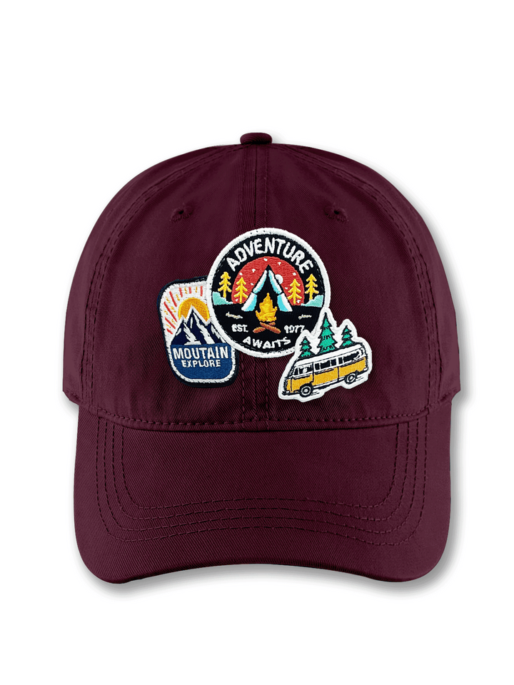 Adventure Awaits Embroidered Patch Baseball Cap – Mountain Explore Camping Outdoor Dad Hat Gift for Travelers