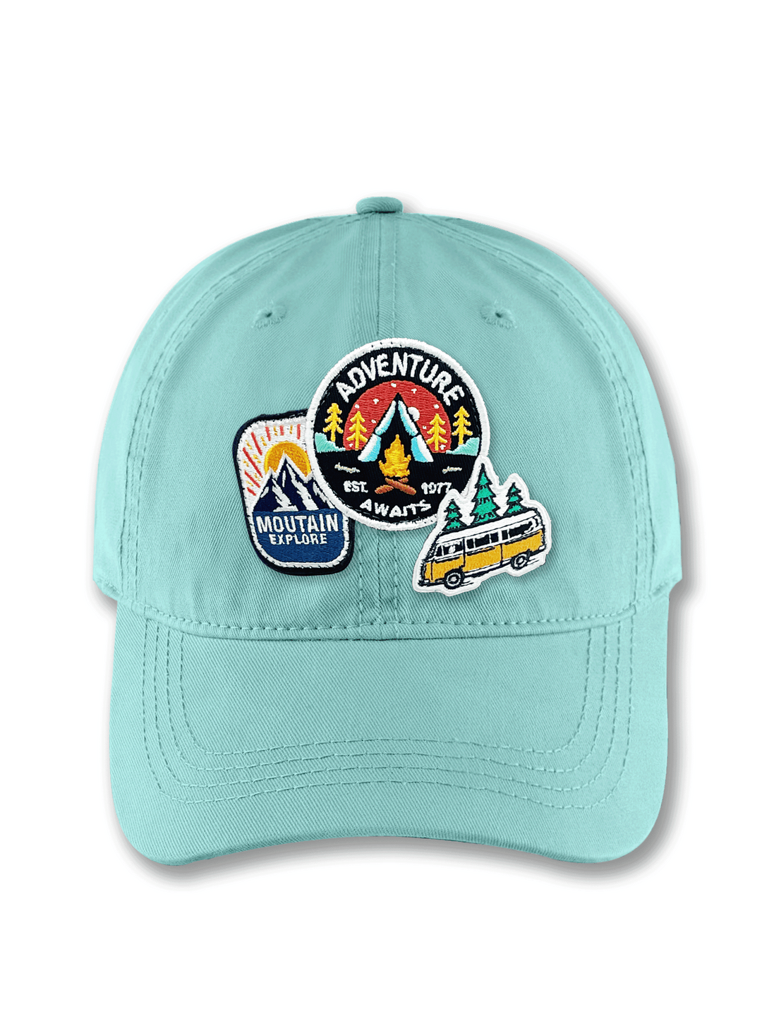 Adventure Awaits Embroidered Patch Baseball Cap – Mountain Explore Camping Outdoor Dad Hat Gift for Travelers
