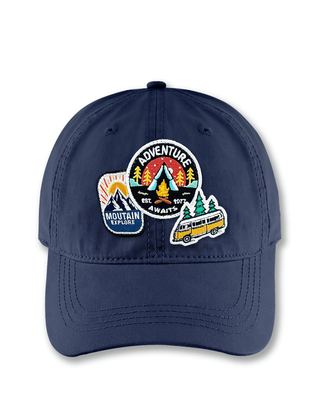 Adventure Awaits Embroidered Patch Baseball Cap – Mountain Explore Camping Outdoor Dad Hat Gift for Travelers