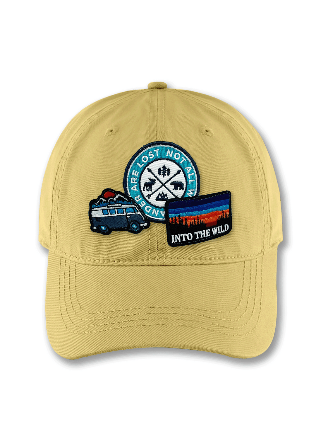 Into The Wild Adventure Embroidered Patch Baseball Cap – Camper Van Nature Travel Dad Hat Gift for Explorers