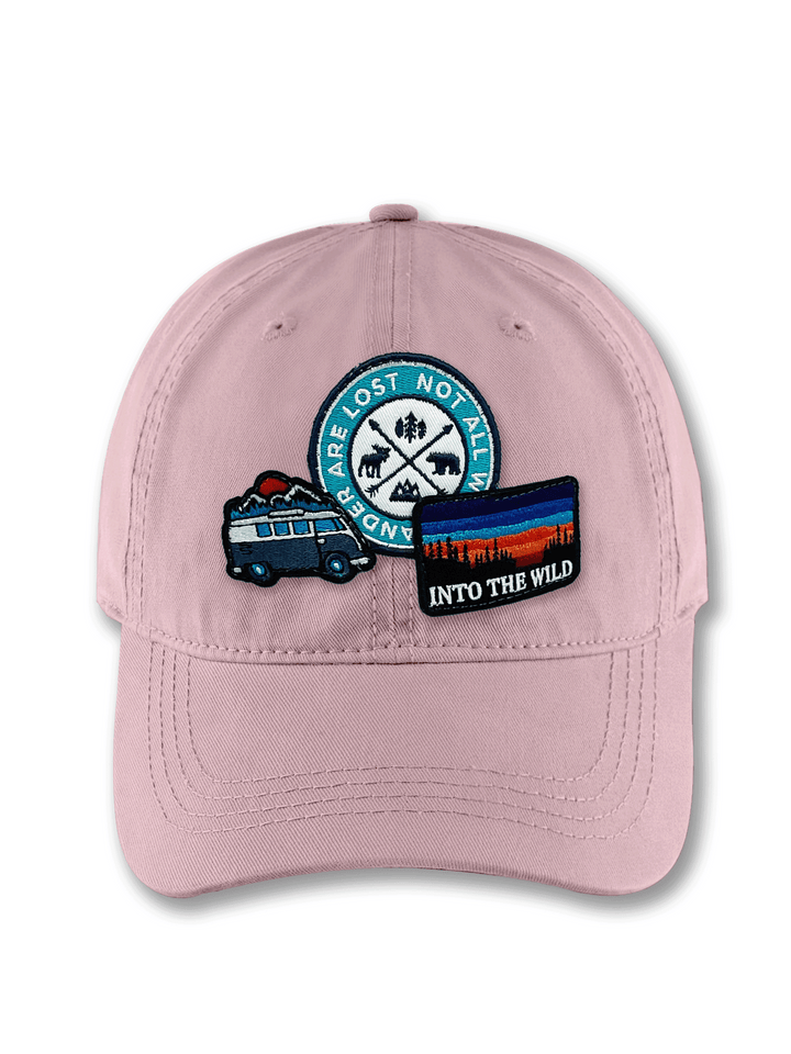Into The Wild Adventure Embroidered Patch Baseball Cap – Camper Van Nature Travel Dad Hat Gift for Explorers