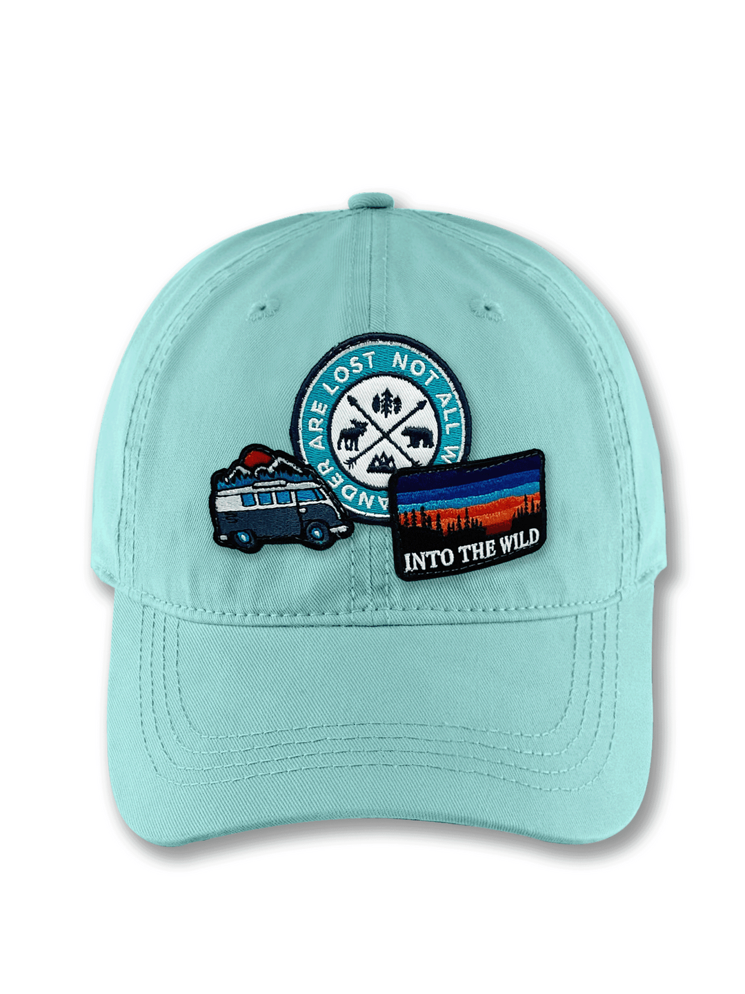 Into The Wild Adventure Embroidered Patch Baseball Cap – Camper Van Nature Travel Dad Hat Gift for Explorers