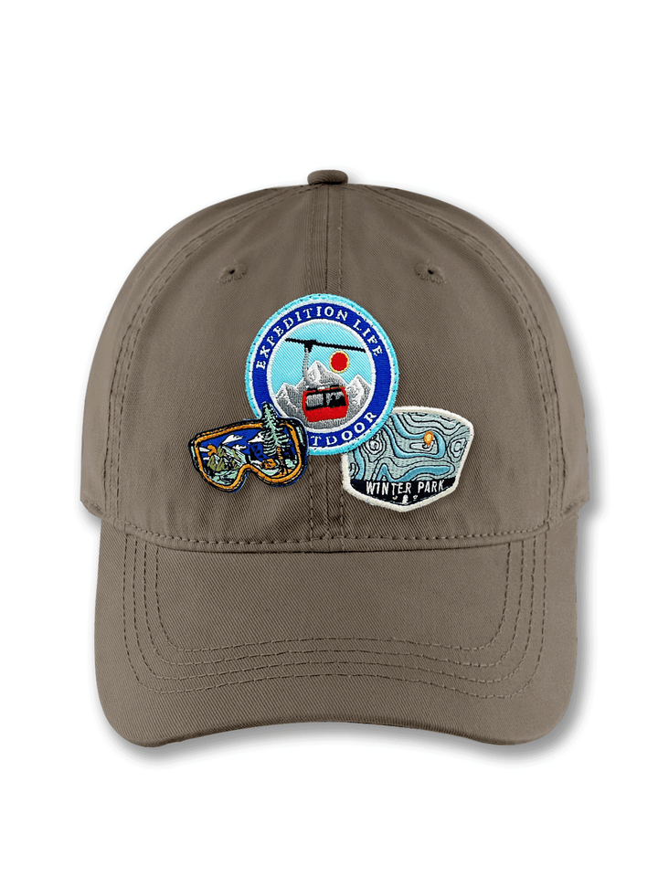 Winter Park Expedition Embroidered Patch Baseball Cap – Ski Lift Mountain Adventure Dad Hat Gift for Travelers