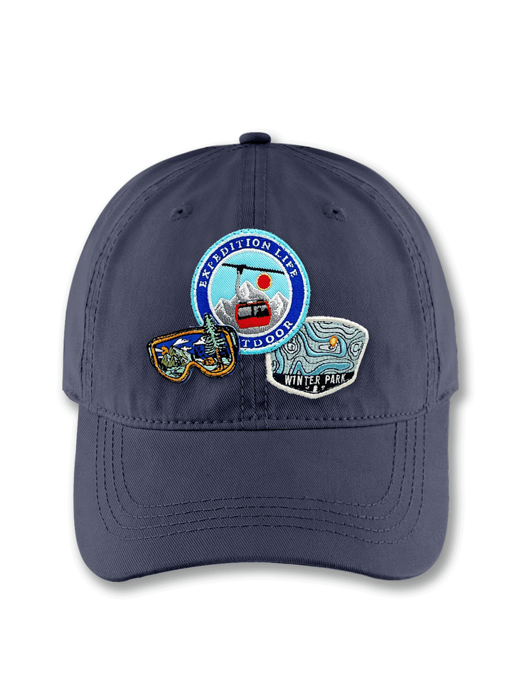 Winter Park Expedition Embroidered Patch Baseball Cap – Ski Lift Mountain Adventure Dad Hat Gift for Travelers