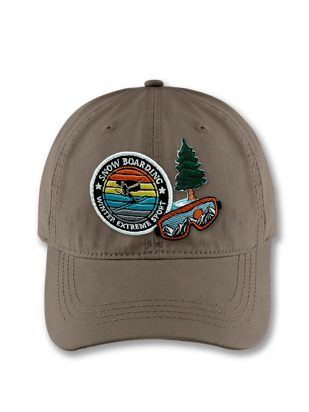 Snowboarding Adventure Embroidered Patch Baseball Cap – Winter Extreme Sports Mountain Dad Hat Gift for Riders