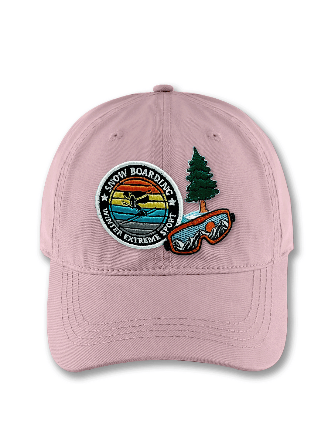 Snowboarding Adventure Embroidered Patch Baseball Cap – Winter Extreme Sports Mountain Dad Hat Gift for Riders