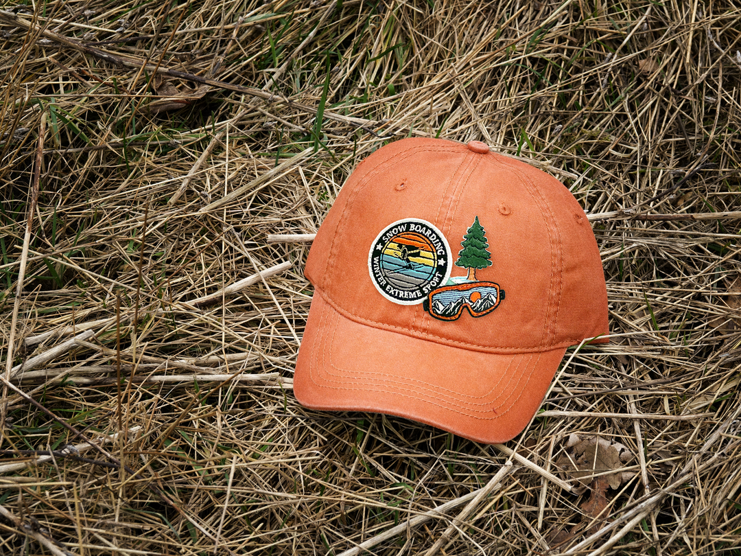 Snowboarding Adventure Embroidered Patch Baseball Cap – Winter Extreme Sports Mountain Dad Hat Gift for Riders