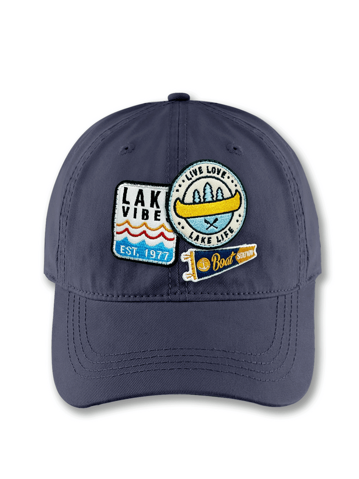 Lake Vibe Embroidered Patch Baseball Cap – Lake Life Adventure Canoe Dad Hat Gift for Boaters
