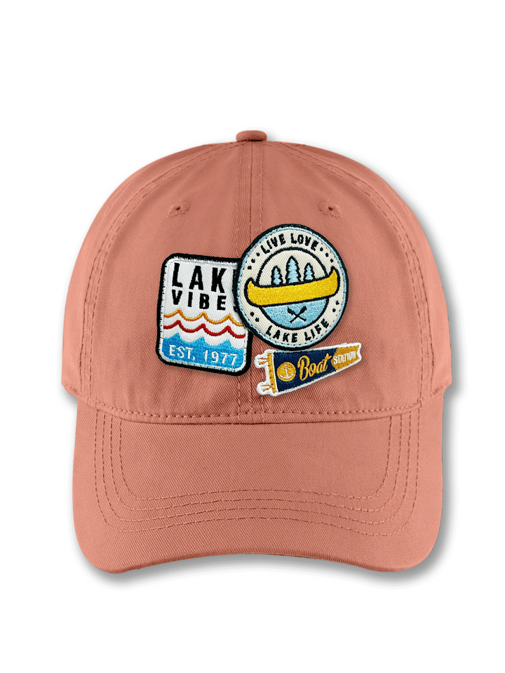 Lake Vibe Embroidered Patch Baseball Cap – Lake Life Adventure Canoe Dad Hat Gift for Boaters