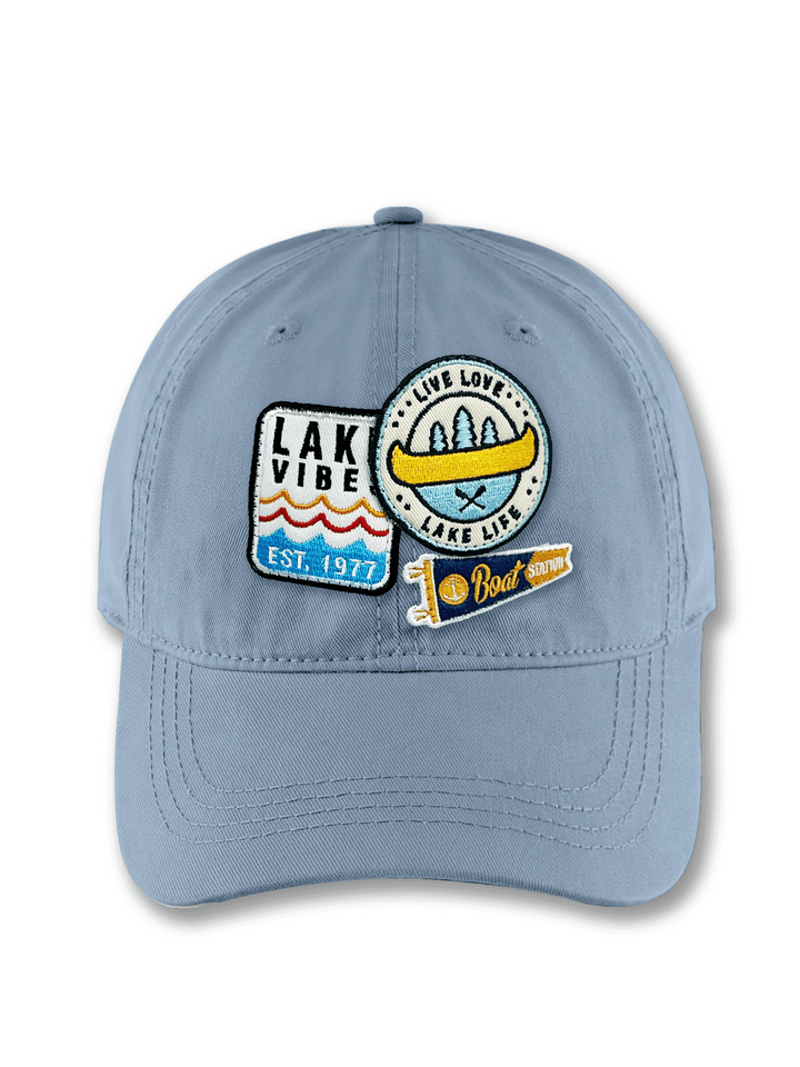 Lake Vibe Embroidered Patch Baseball Cap – Lake Life Adventure Canoe Dad Hat Gift for Boaters