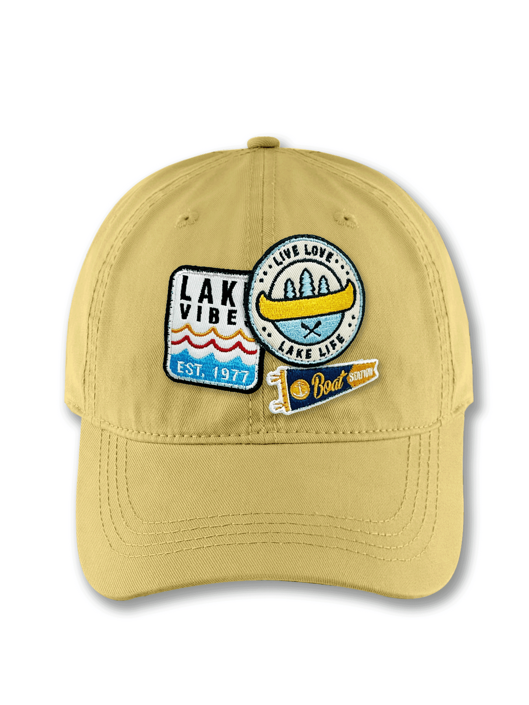 Lake Vibe Embroidered Patch Baseball Cap – Lake Life Adventure Canoe Dad Hat Gift for Boaters