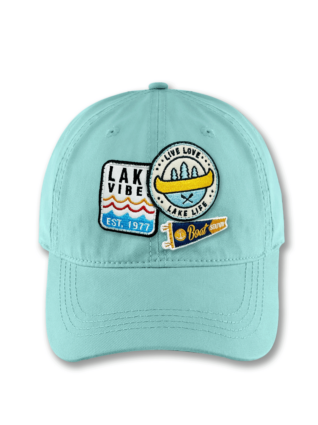 Lake Vibe Embroidered Patch Baseball Cap – Lake Life Adventure Canoe Dad Hat Gift for Boaters