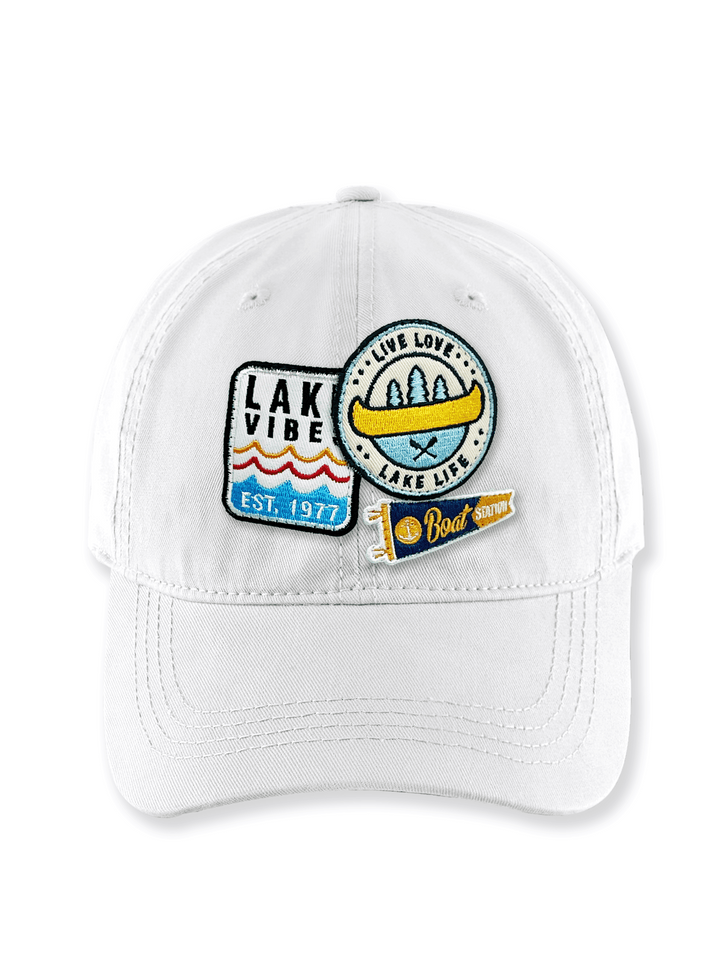 Lake Vibe Embroidered Patch Baseball Cap – Lake Life Adventure Canoe Dad Hat Gift for Boaters