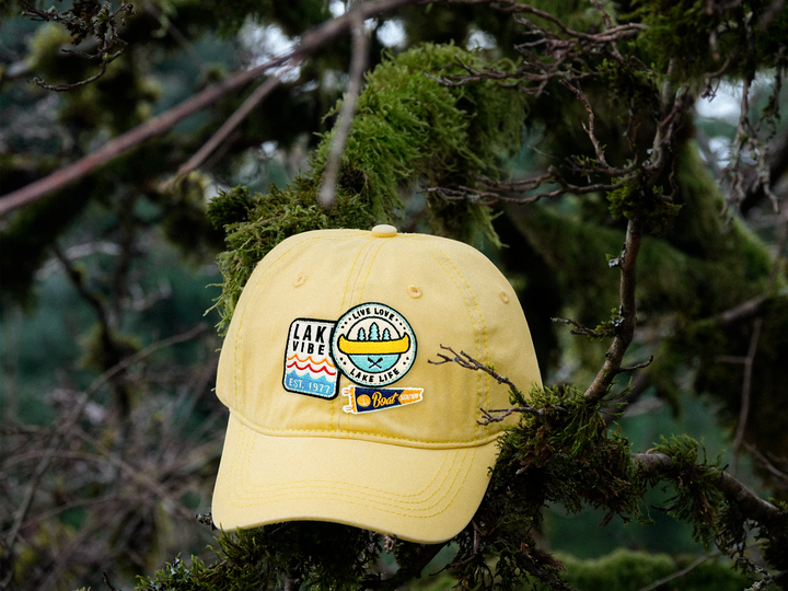 Lake Vibe Embroidered Patch Baseball Cap – Lake Life Adventure Canoe Dad Hat Gift for Boaters