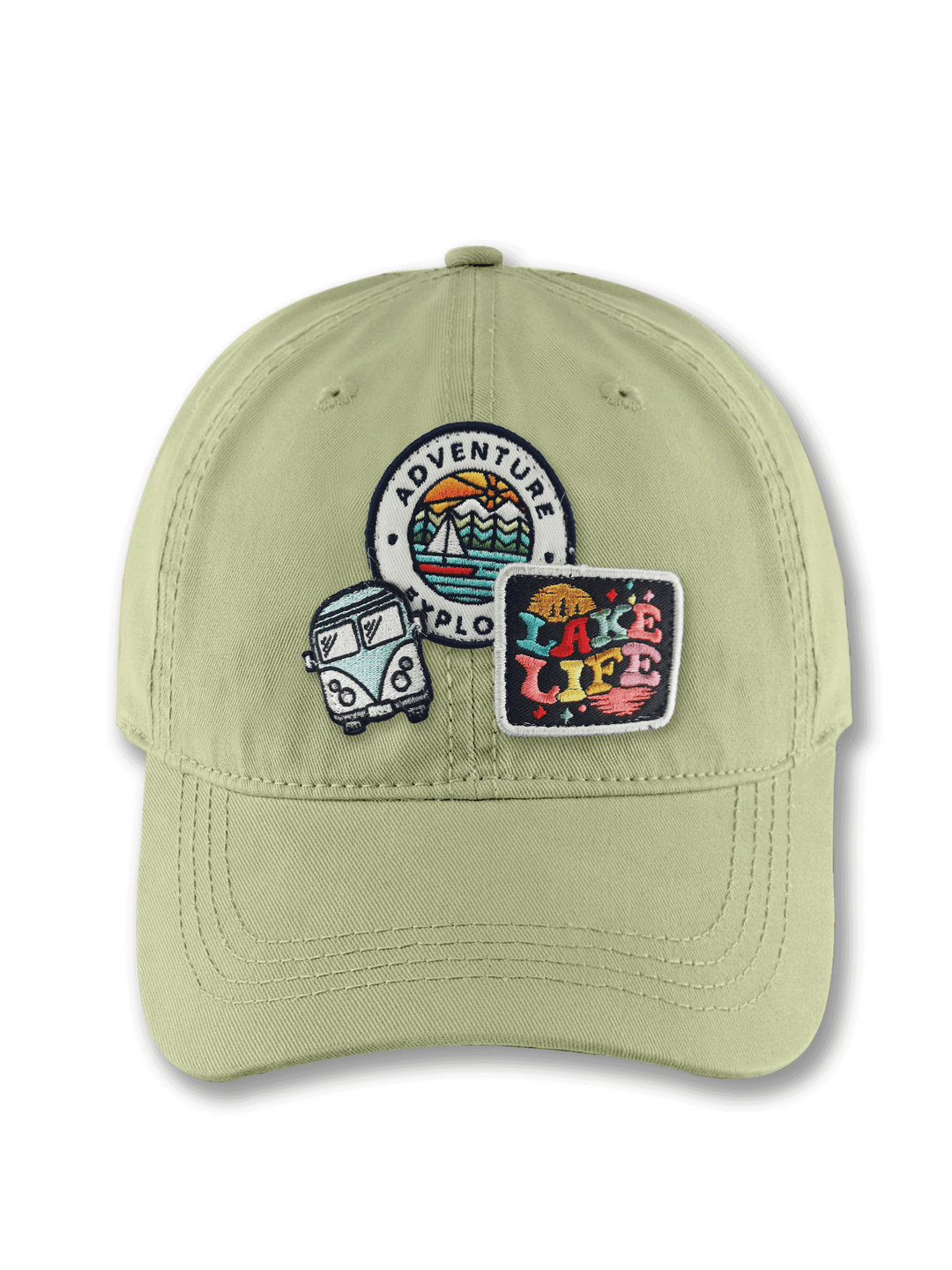 Lake Life Adventure Red Baseball Cap for Travelers and Outdoor Enthusiasts