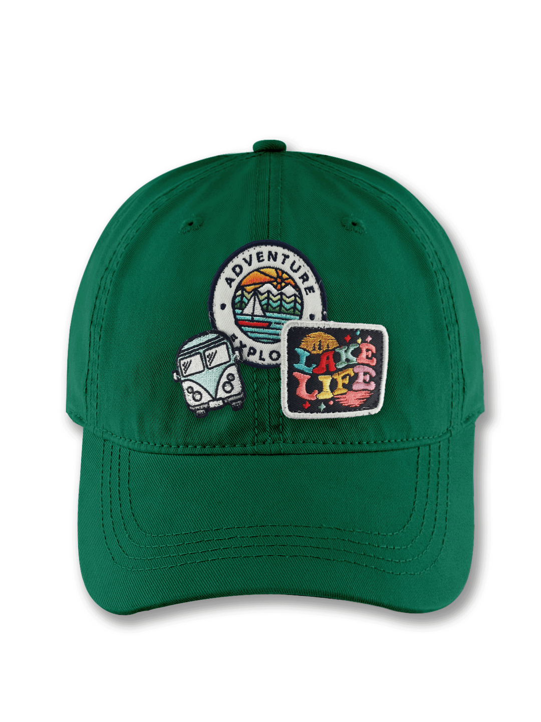 Lake Life Adventure Red Baseball Cap for Travelers and Outdoor Enthusiasts