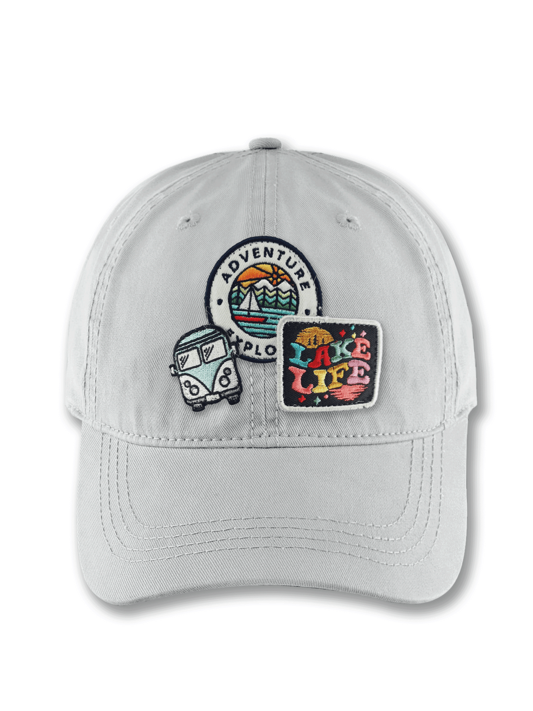 Lake Life Adventure Red Baseball Cap for Travelers and Outdoor Enthusiasts