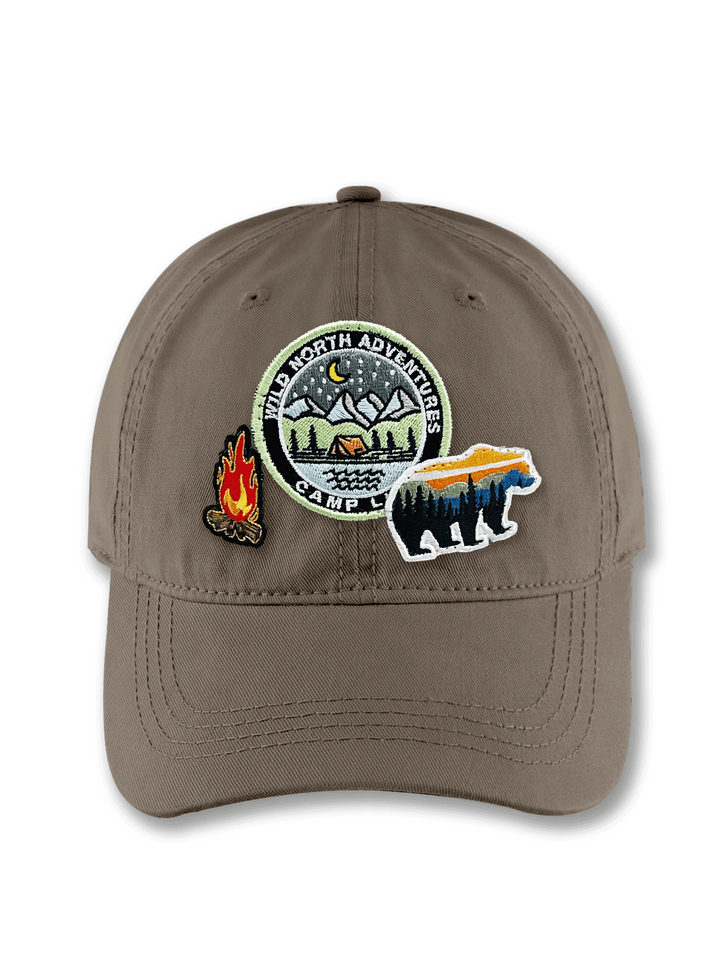 Outdoor Adventure Brown Baseball Cap for Campers and Nature Lovers