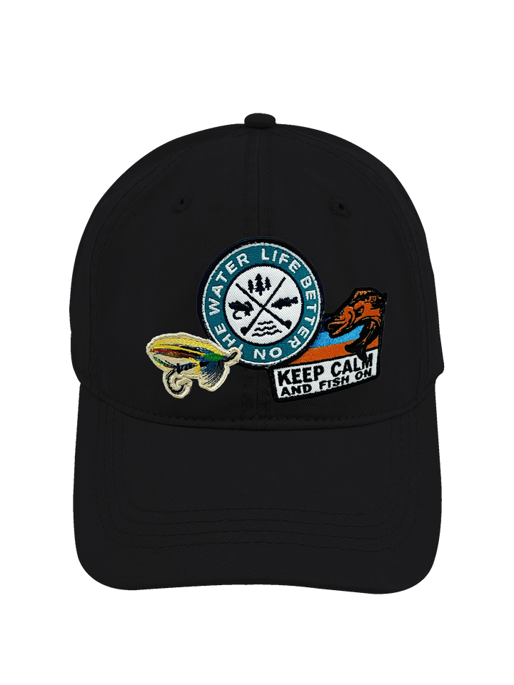 Water Life Fishing Embroidered Patch Baseball Cap