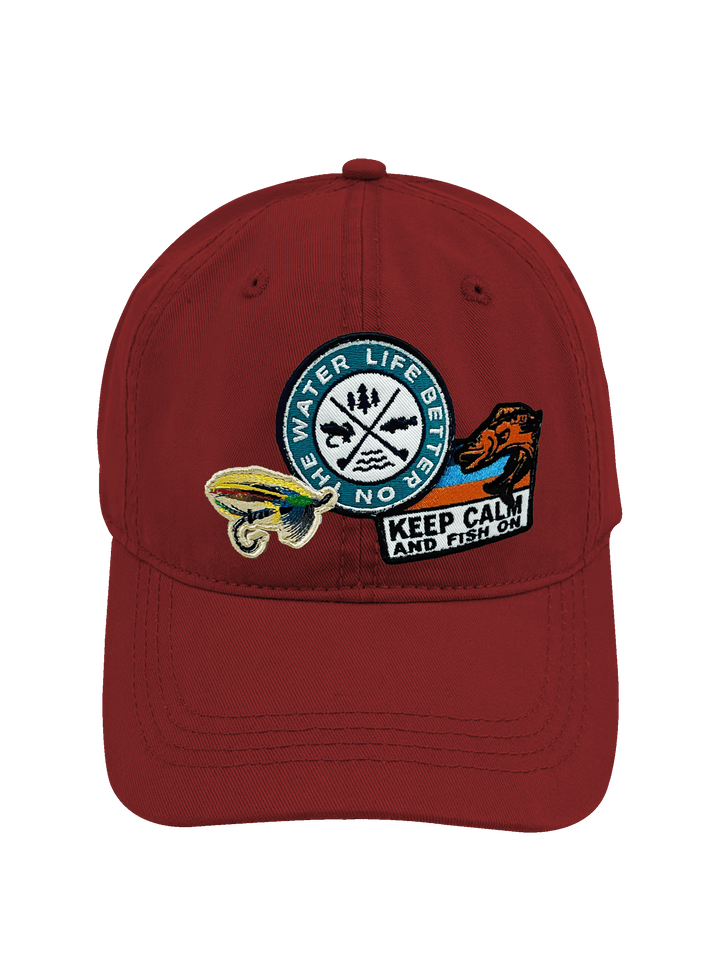 Water Life Fishing Embroidered Patch Baseball Cap