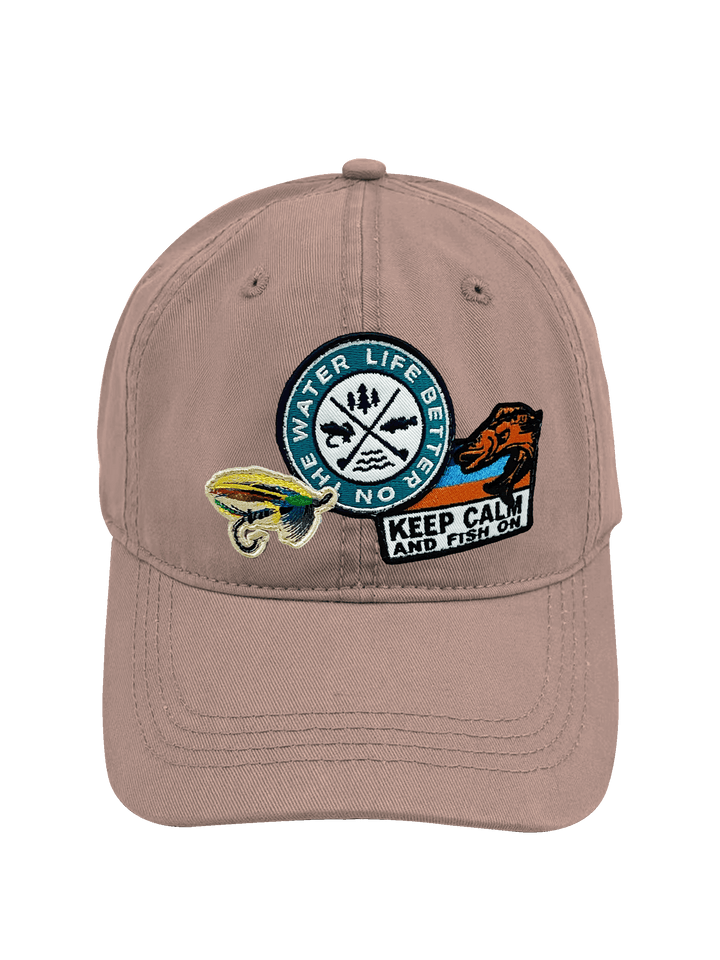Water Life Fishing Embroidered Patch Baseball Cap