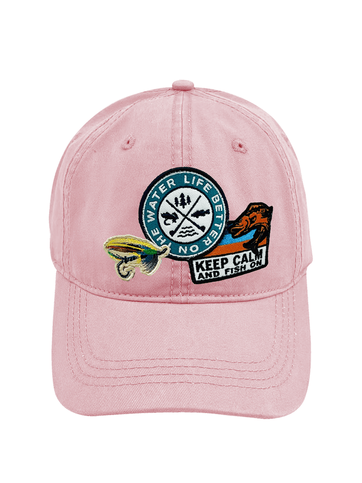 Water Life Fishing Embroidered Patch Baseball Cap