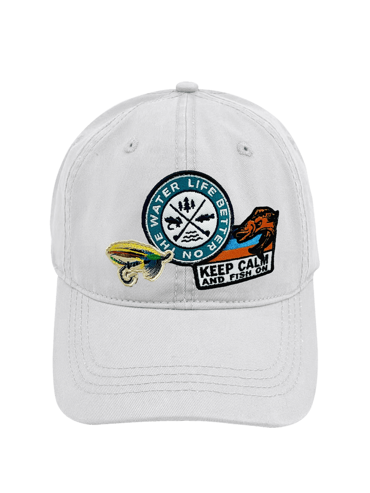 Water Life Fishing Embroidered Patch Baseball Cap