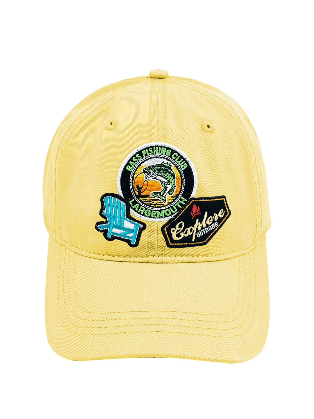 Bass Fishing Club Embroidered Patch Baseball Cap