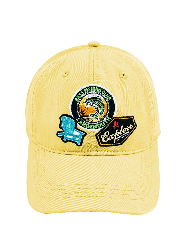 Bass Fishing Club Embroidered Patch Baseball Cap