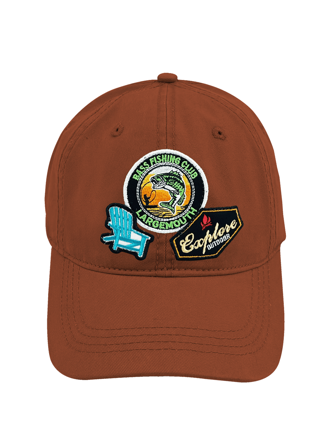 Bass Fishing Club Embroidered Patch Baseball Cap