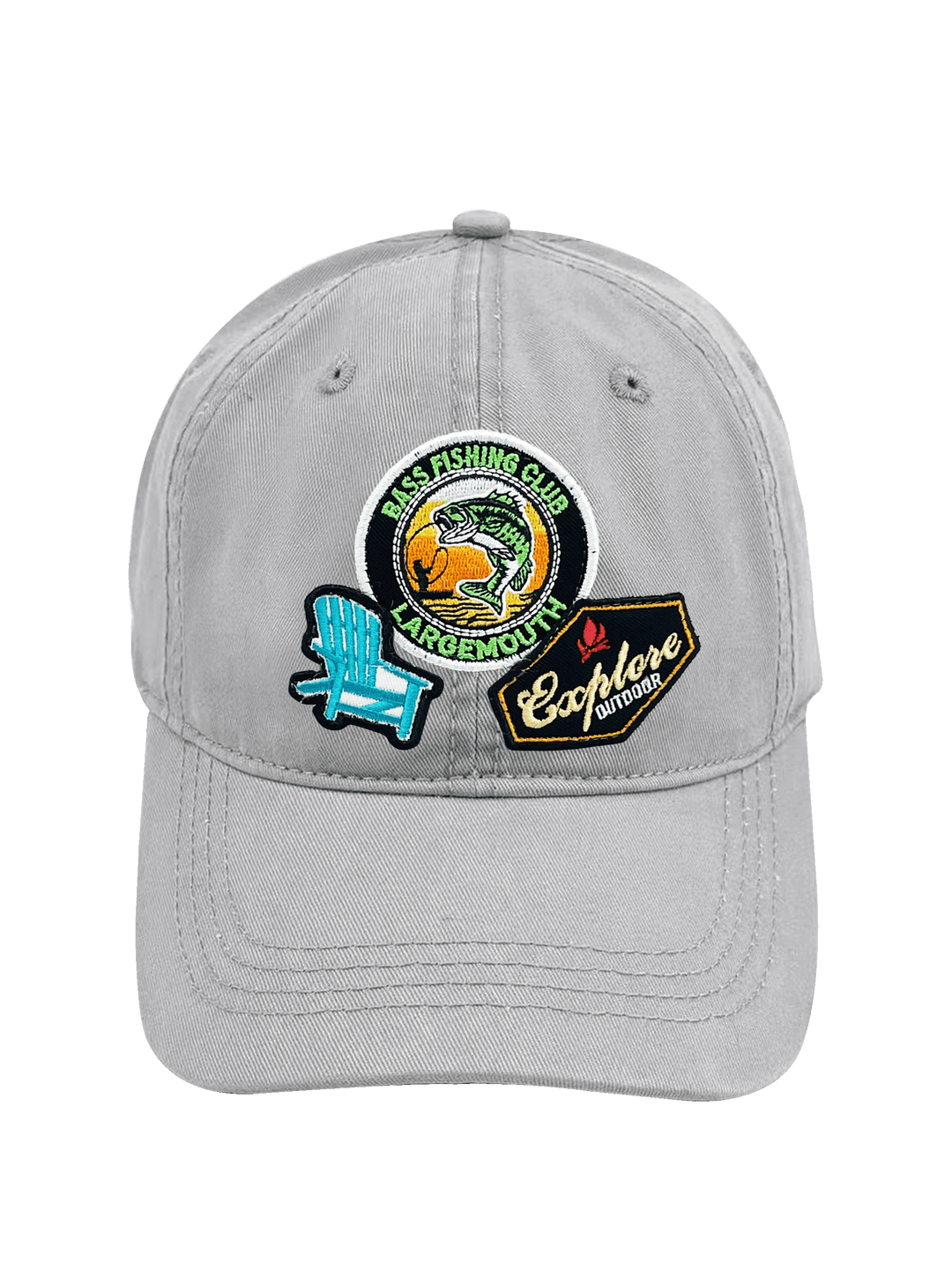 Bass Fishing Club Embroidered Patch Baseball Cap