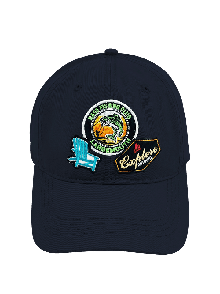 Bass Fishing Club Embroidered Patch Baseball Cap