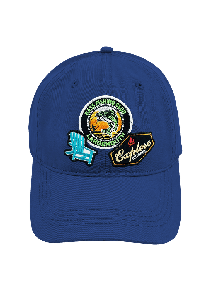 Bass Fishing Club Embroidered Patch Baseball Cap