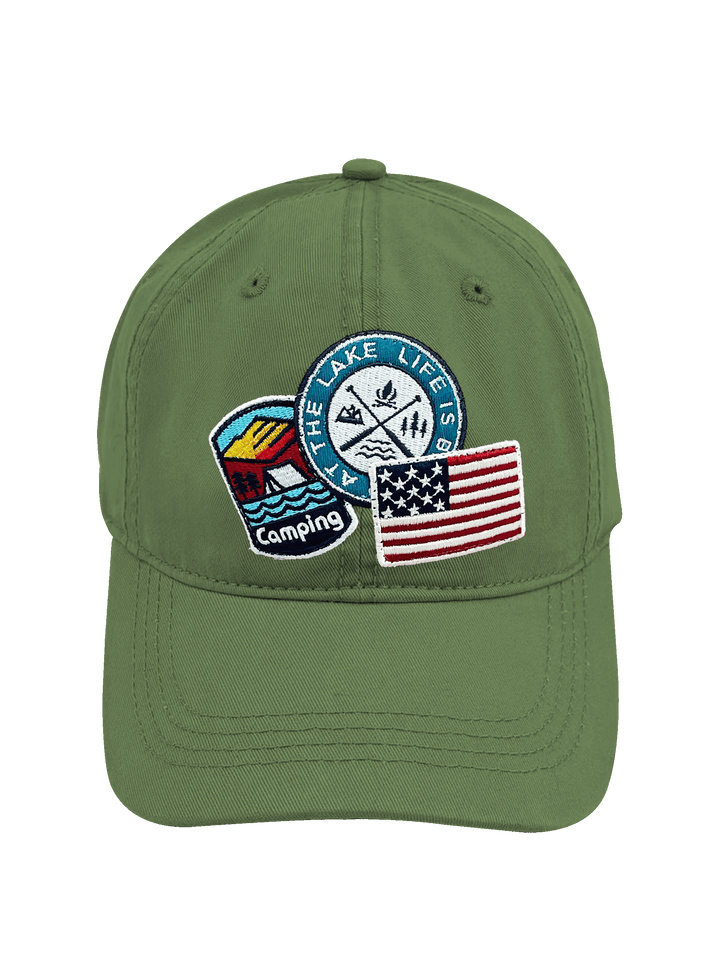 Lake Life Camping Embroidered Patch Baseball Cap