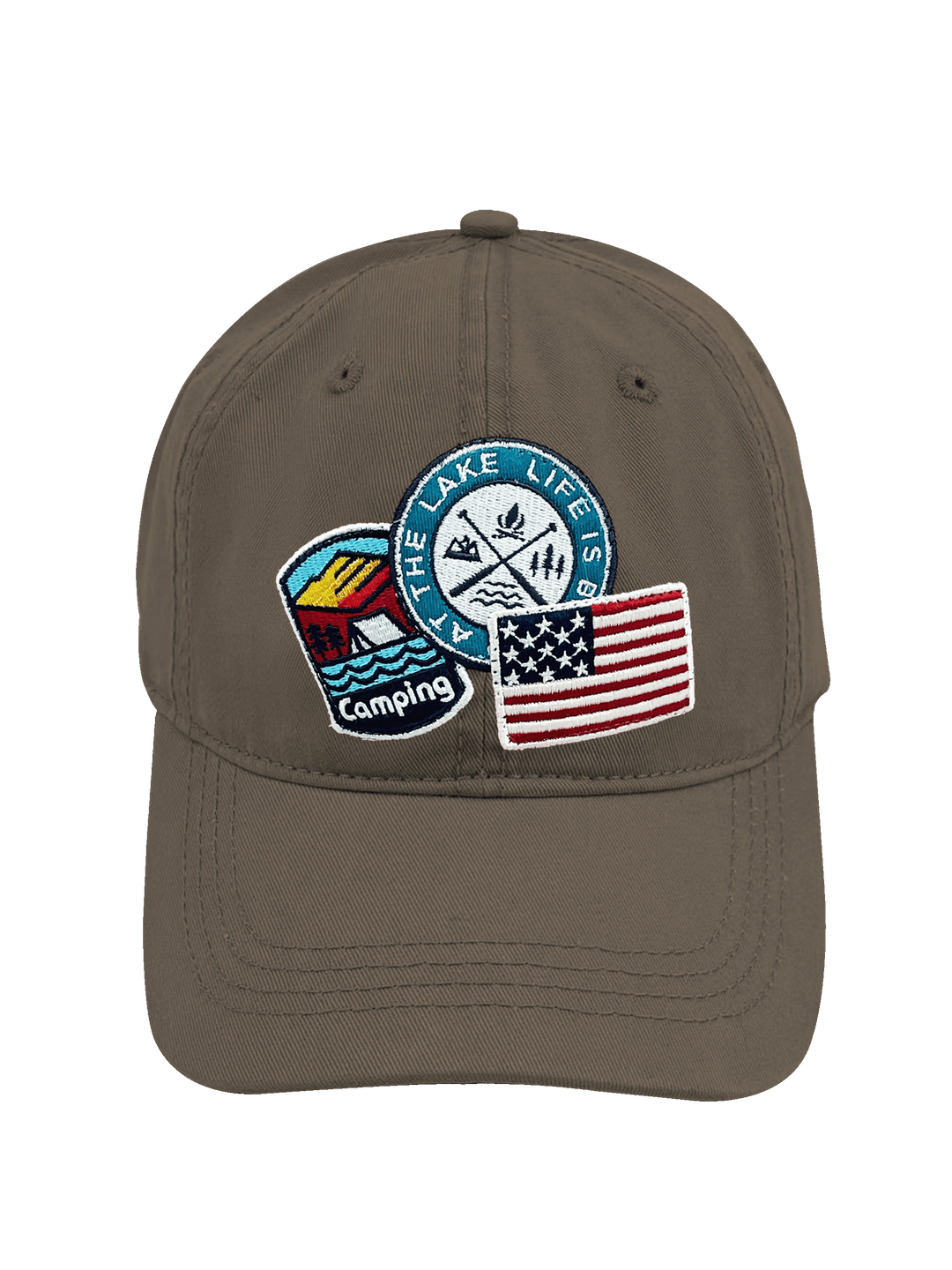 Lake Life Camping Embroidered Patch Baseball Cap